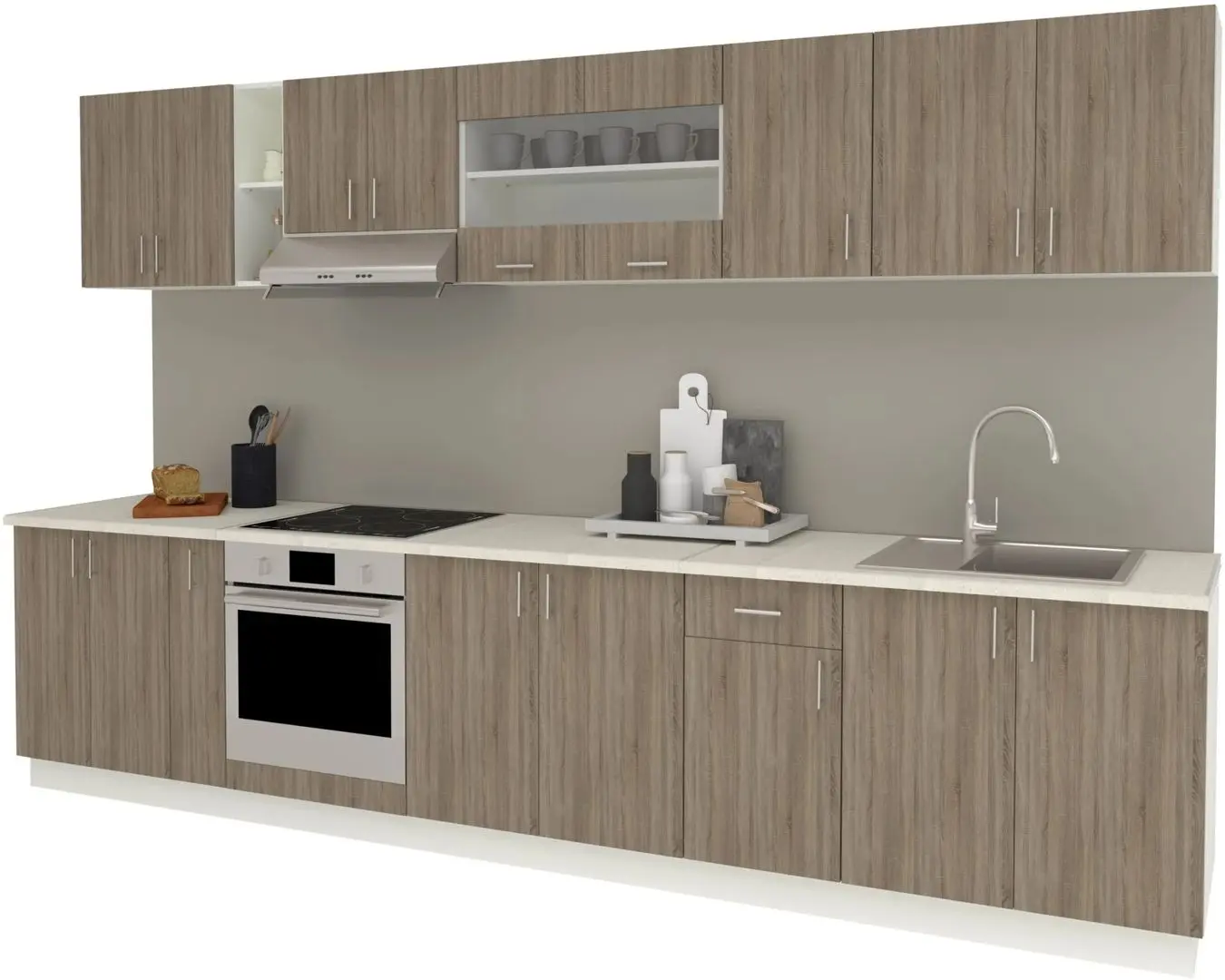 Кухня Haaus Karo V32 3.4м (Dark Sonoma Oak/White) - 2