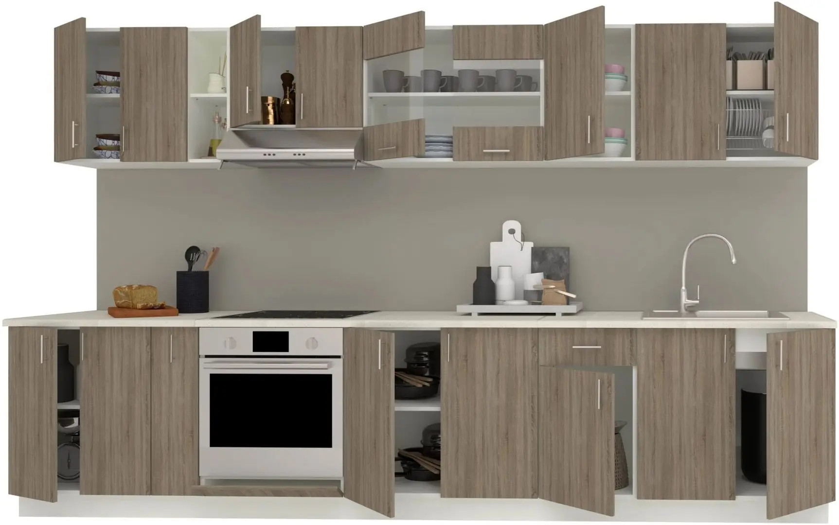 Кухня Haaus Karo V32 3.4м (Dark Sonoma Oak/White) - 3