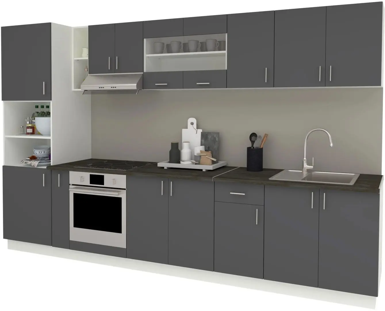 Кухня Haaus Karo V33 3.4м (Anthracite/White) - 2