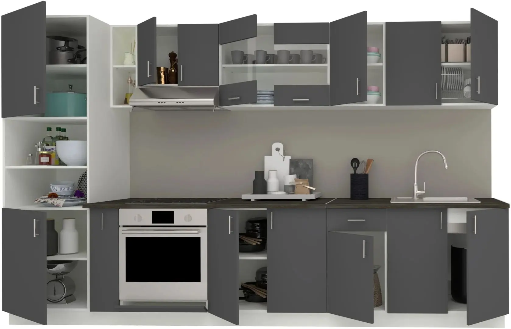 Кухня Haaus Karo V33 3.4м (Anthracite/White) - 3