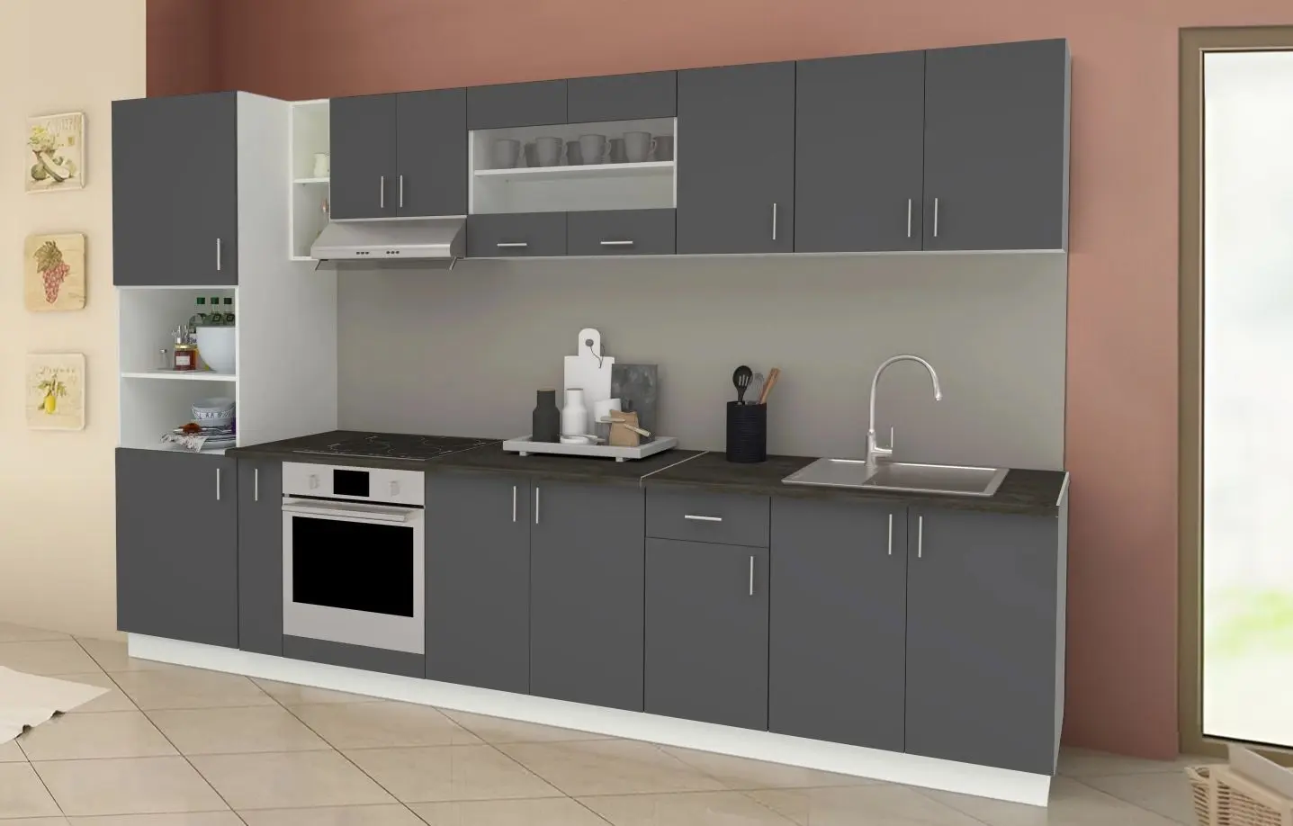 Кухня Haaus Karo V33 3.4м (Anthracite/White)
