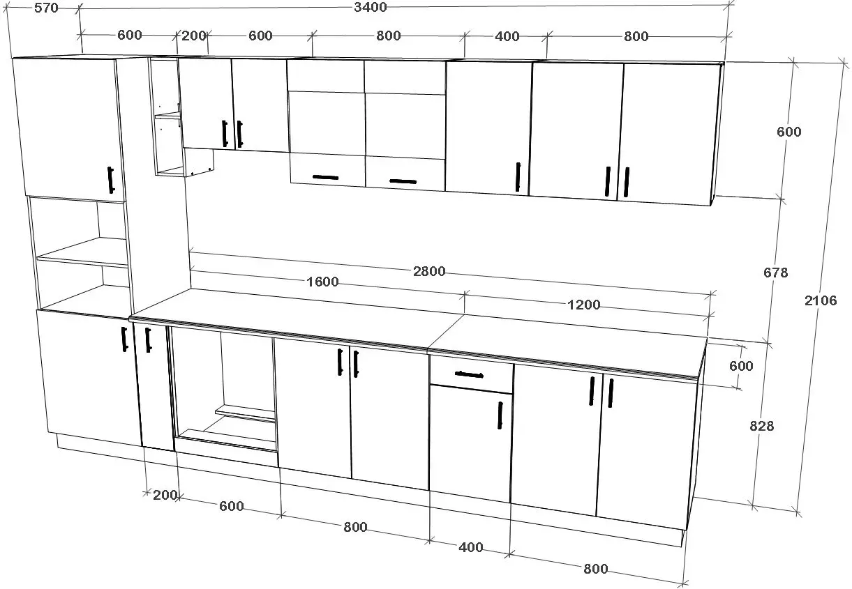 Bucatarie Haaus Karo V33 3.4m (Bronze Oak/White)