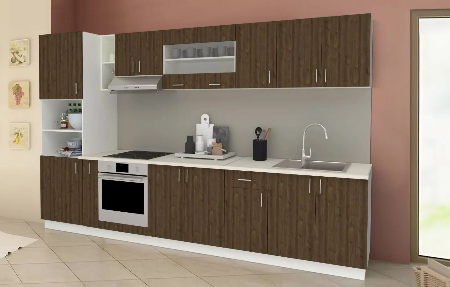 Bucatarie Haaus Karo V33 3.4m (Bronze Oak/White)