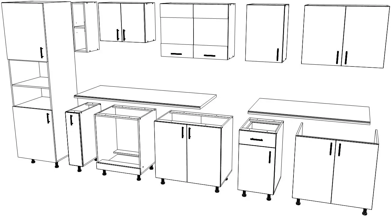 Кухня Haaus Karo V33 3.4м (Natural Wood/White)