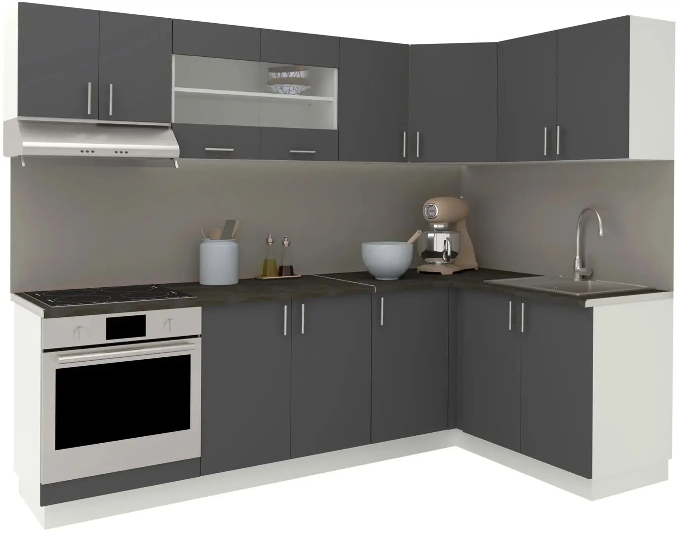 Кухня Haaus Karo V34 2.4x1.4м (Anthracite/White) - 2