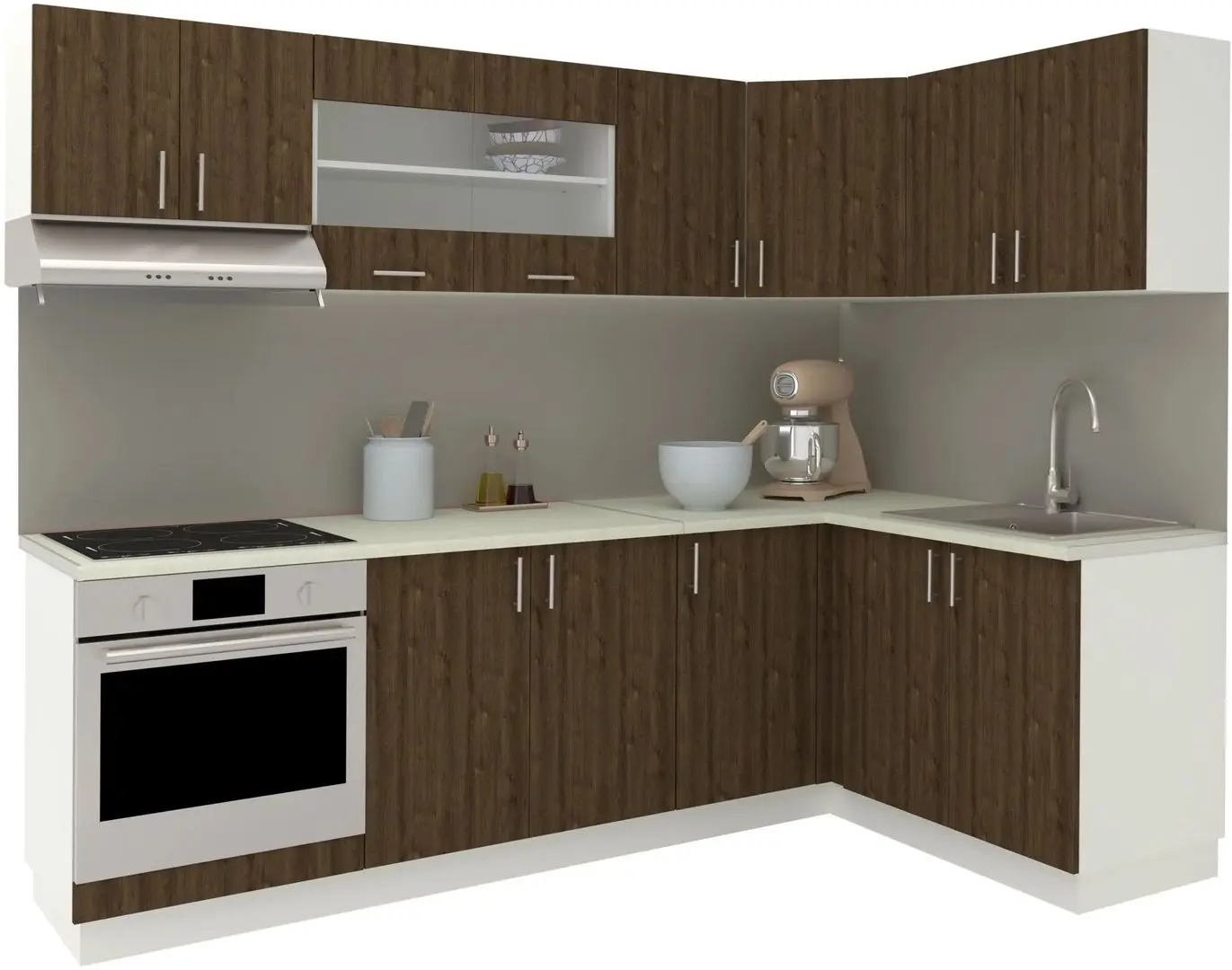 Кухня Haaus Karo V34 2.4x1.4м (Bronze Oak/White) - 2