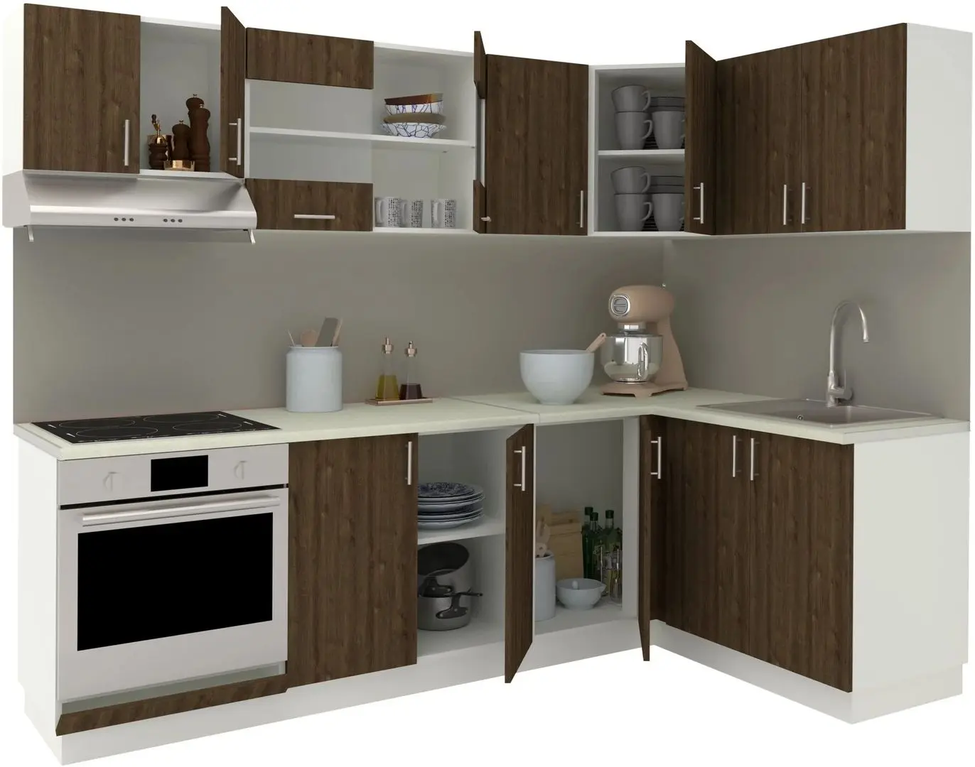 Кухня Haaus Karo V34 2.4x1.4м (Bronze Oak/White) - 3