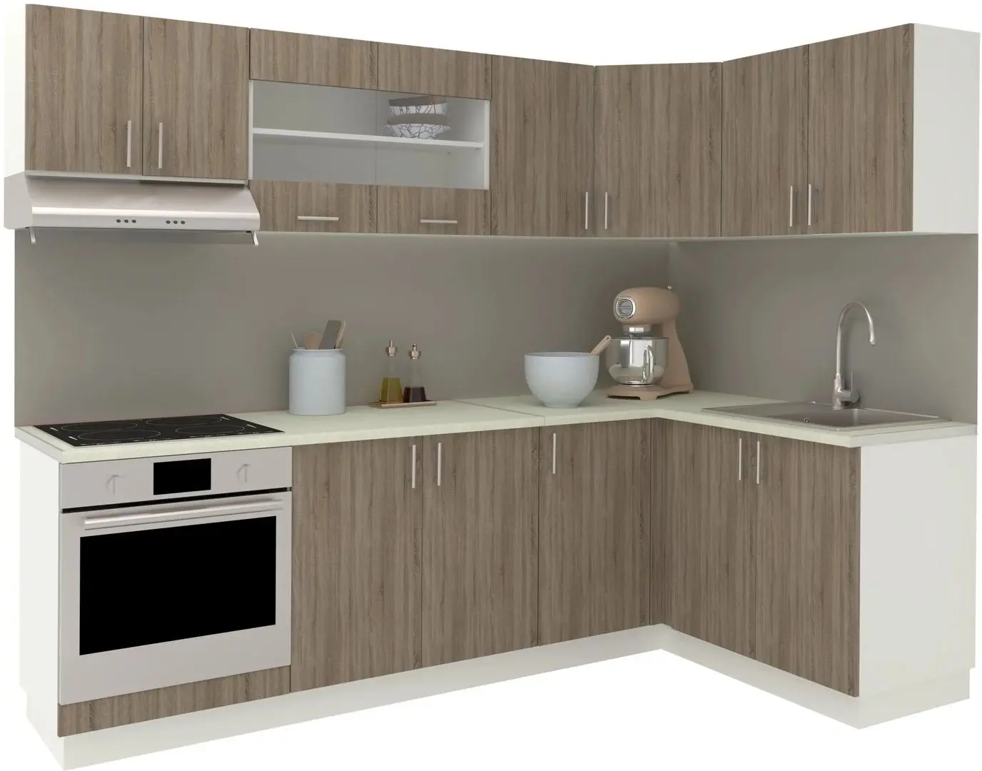 Кухня Haaus Karo V34 2.4x1.4м (Dark Sonoma Oak/White) - 2