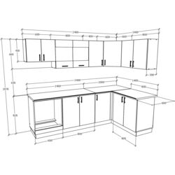 Кухня Haaus Karo V34 2.4x1.4м (Natural Wood/White) Thumb