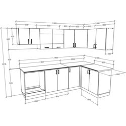 Кухня Haaus Karo V34 2.4x1.4м (White) Thumb