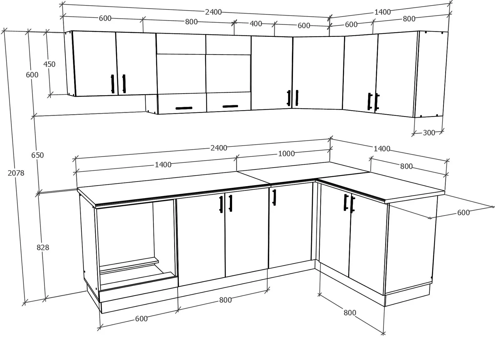 Кухня Haaus Karo V34 2.4x1.4м (White) - 4