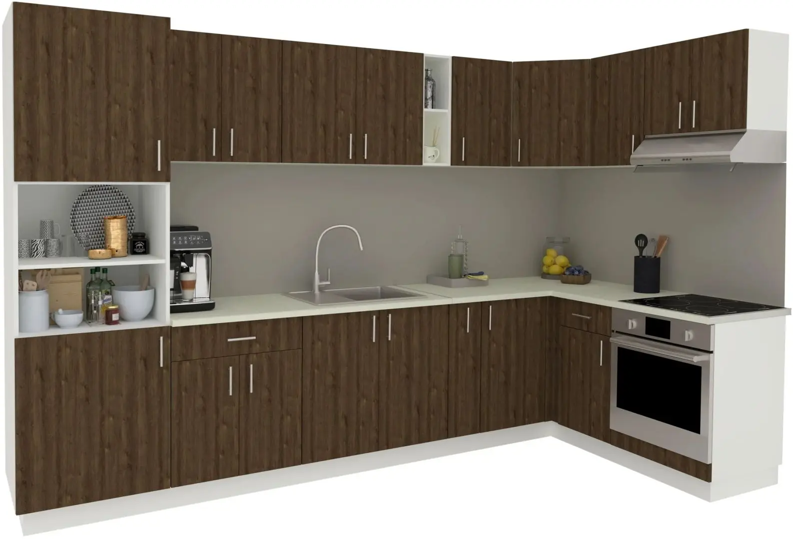 Bucatarie Haaus Karo V35 3.2x1.6m (Bronze Oak/White) - 2