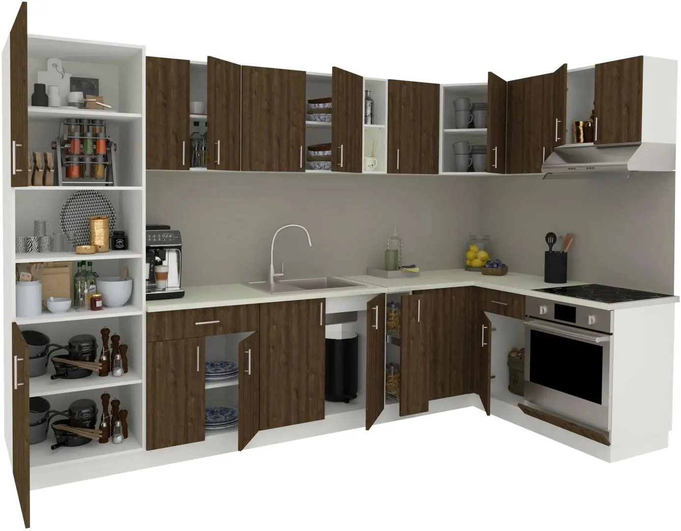 Bucatarie Haaus Karo V35 3.2x1.6m (Bronze Oak/White) - 3