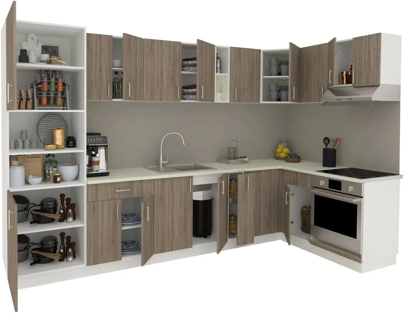 Кухня Haaus Karo V35 3.2x1.6м (Dark Sonoma Oak/White) - 3