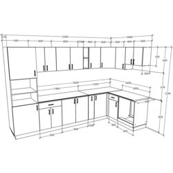 Bucatarie Haaus Karo V35 3.2x1.6m (Natural Wood/White) Thumb