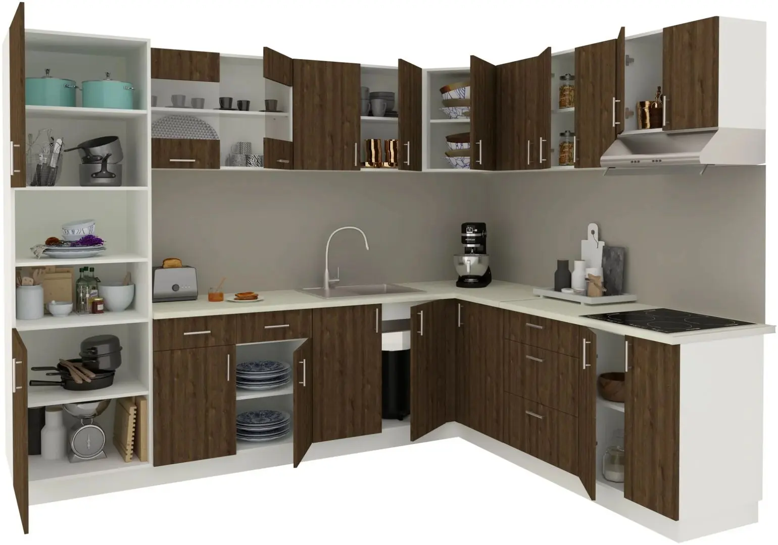 Bucatarie Haaus Karo V36 2.8x2.2m (Bronze Oak/White)