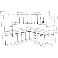 Bucatarie Haaus Karo V36 2.8x2.2m (Bronze Oak/White) Thumb