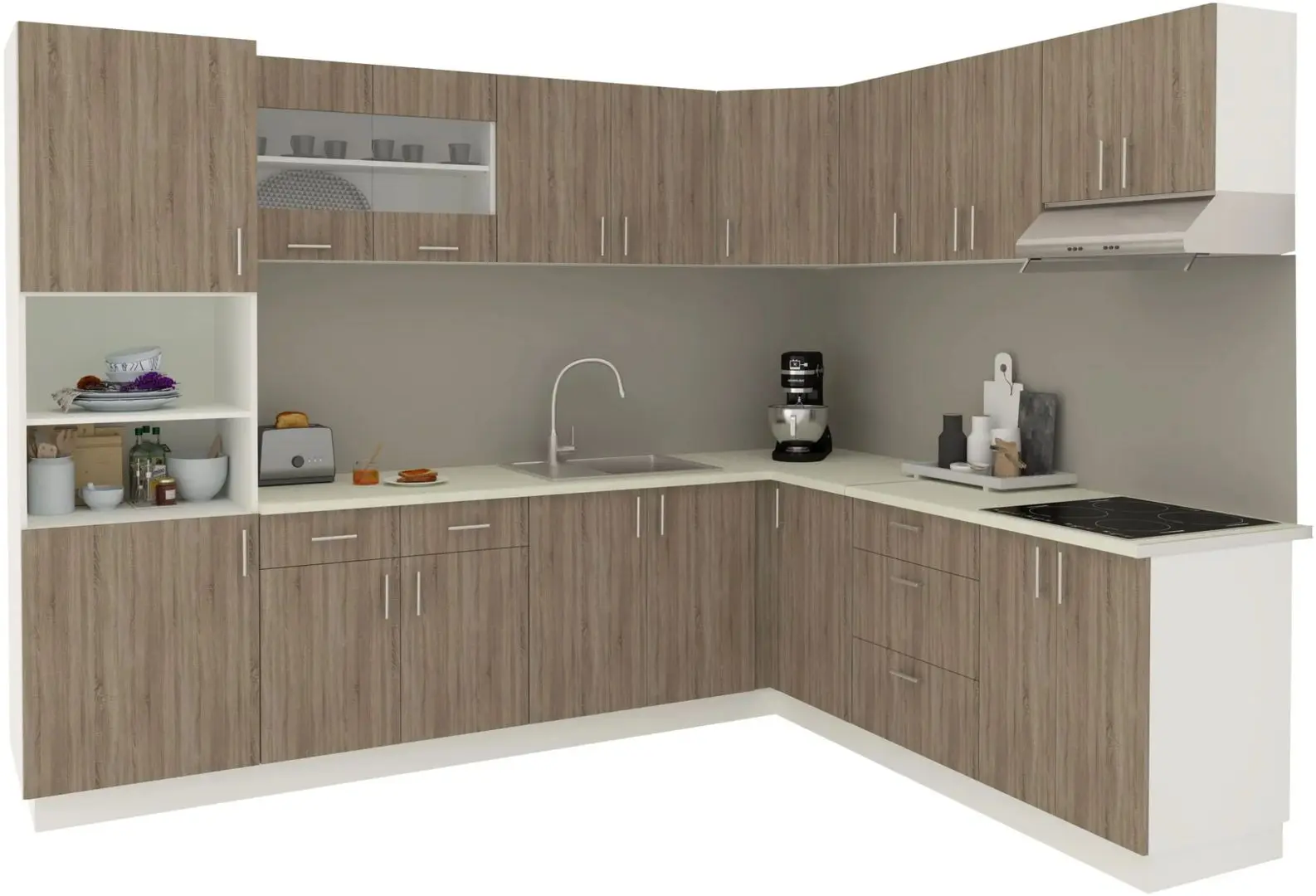 Bucatarie Haaus Karo V36 2.8x2.2m (Dark Sonoma Oak/White)