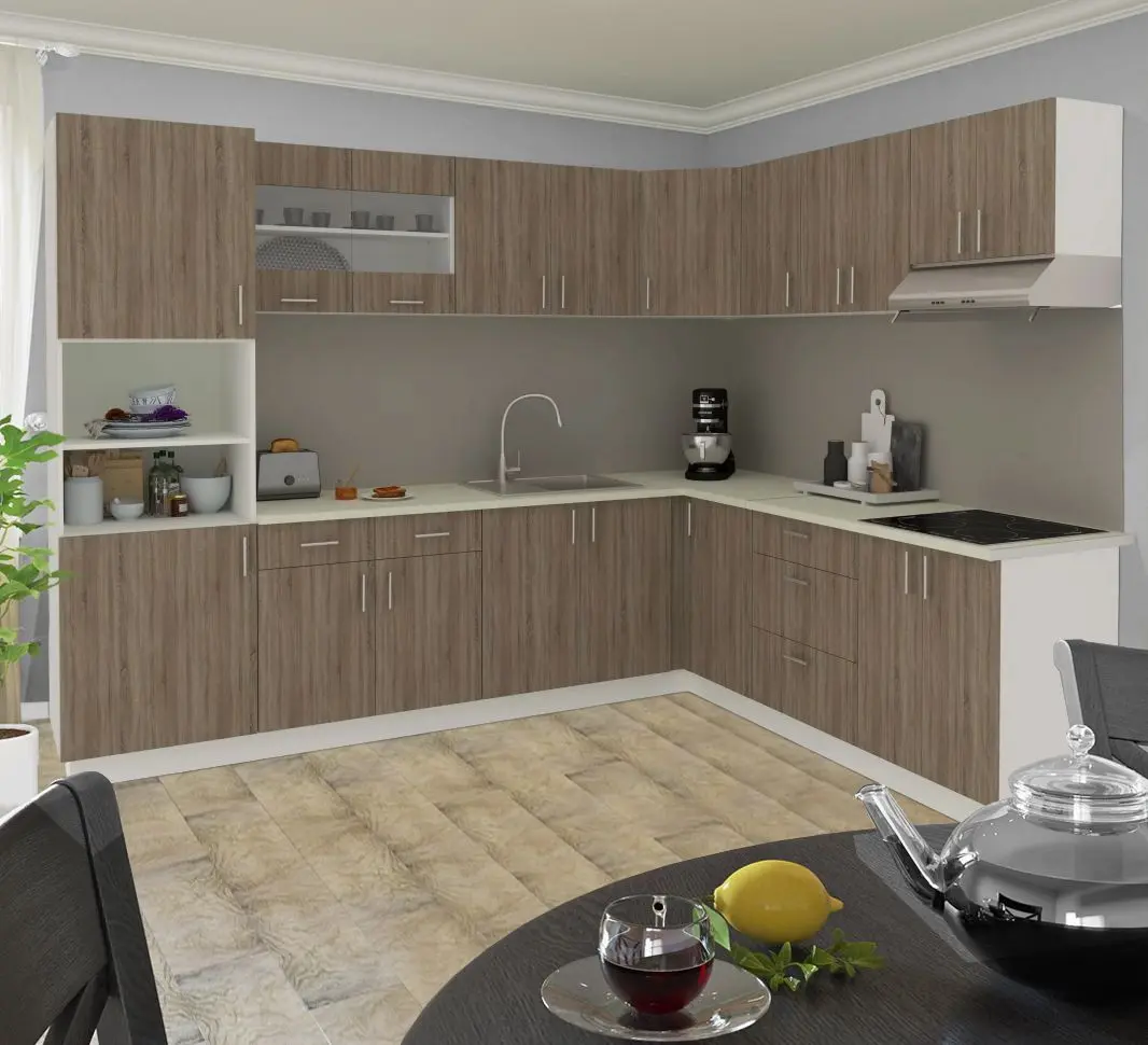 Bucatarie Haaus Karo V36 2.8x2.2m (Dark Sonoma Oak/White)