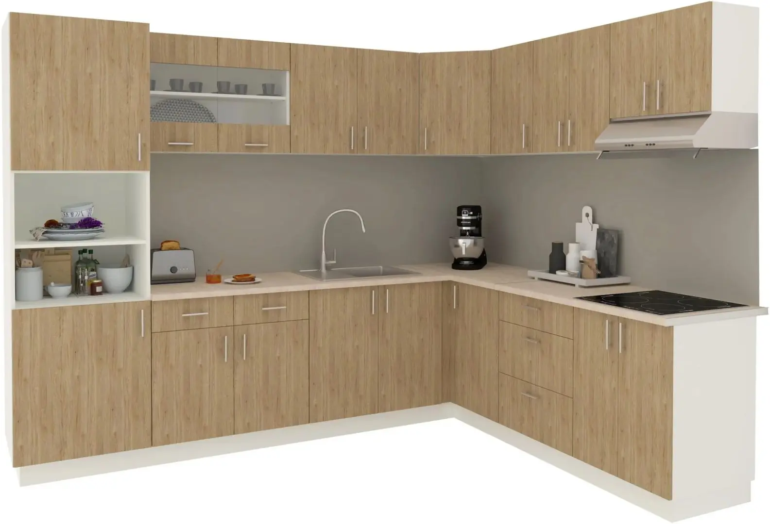 Кухня Haaus Karo V36 2.8x2.2m (Natural Wood/White)