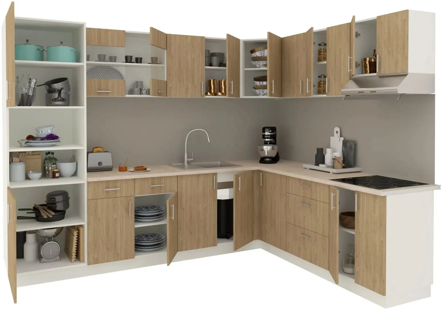 Кухня Haaus Karo V36 2.8x2.2m (Natural Wood/White)