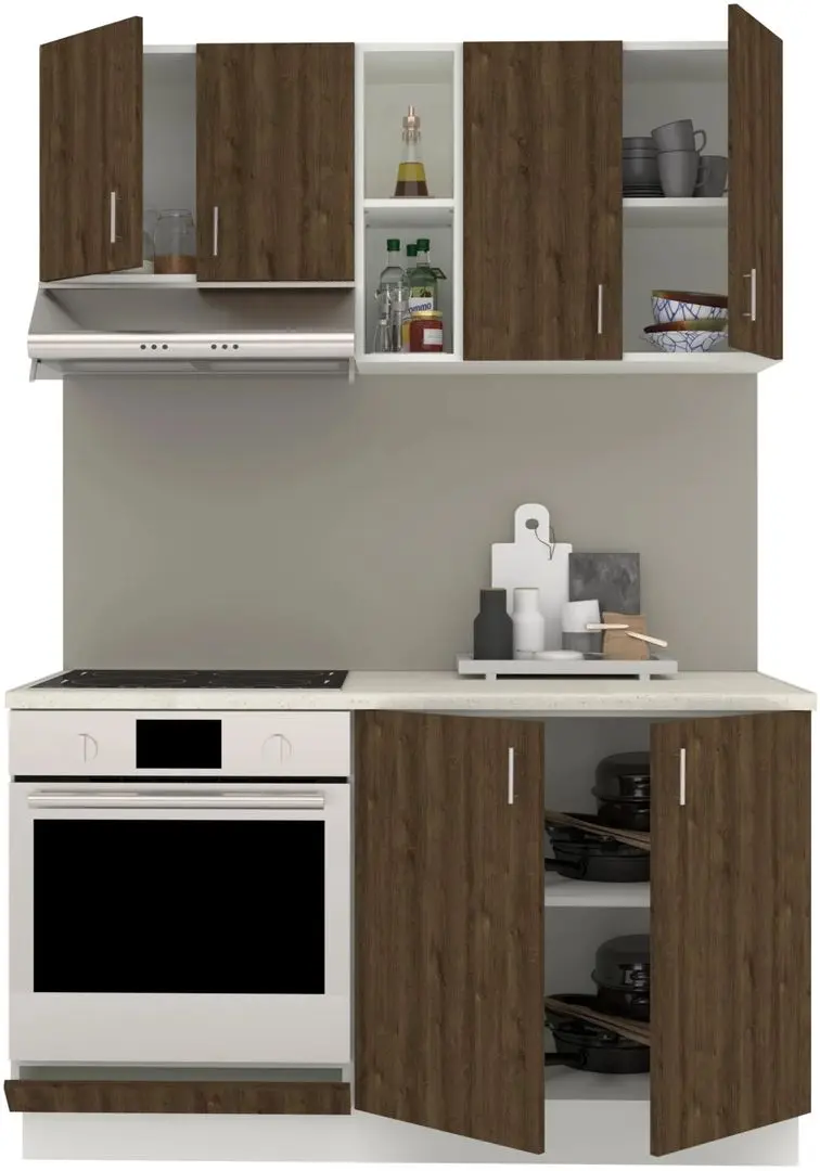 Bucatarie Haaus Karo V4 1.4m (Bronze Oak/White)