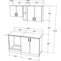 Кухня Haaus Karo V4 1.4м (Dark Sonoma Oak/White) Thumb