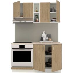 Bucatarie Haaus Karo V4 1.4m (Natural Wood/White) Thumb