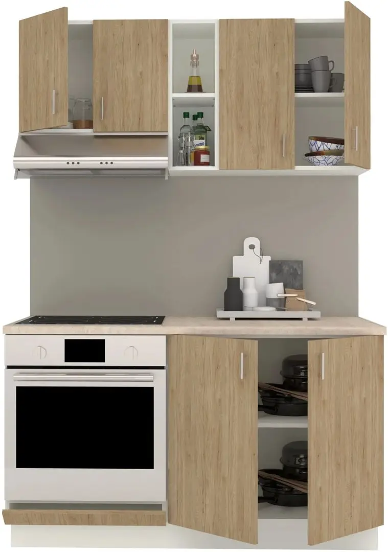 Bucatarie Haaus Karo V4 1.4m (Natural Wood/White) - 3