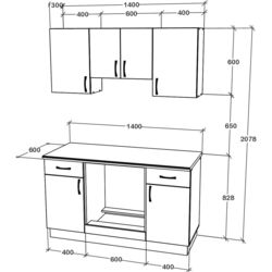 Bucatarie Haaus Karo V5 1.4m (Anthracite/White) Thumb
