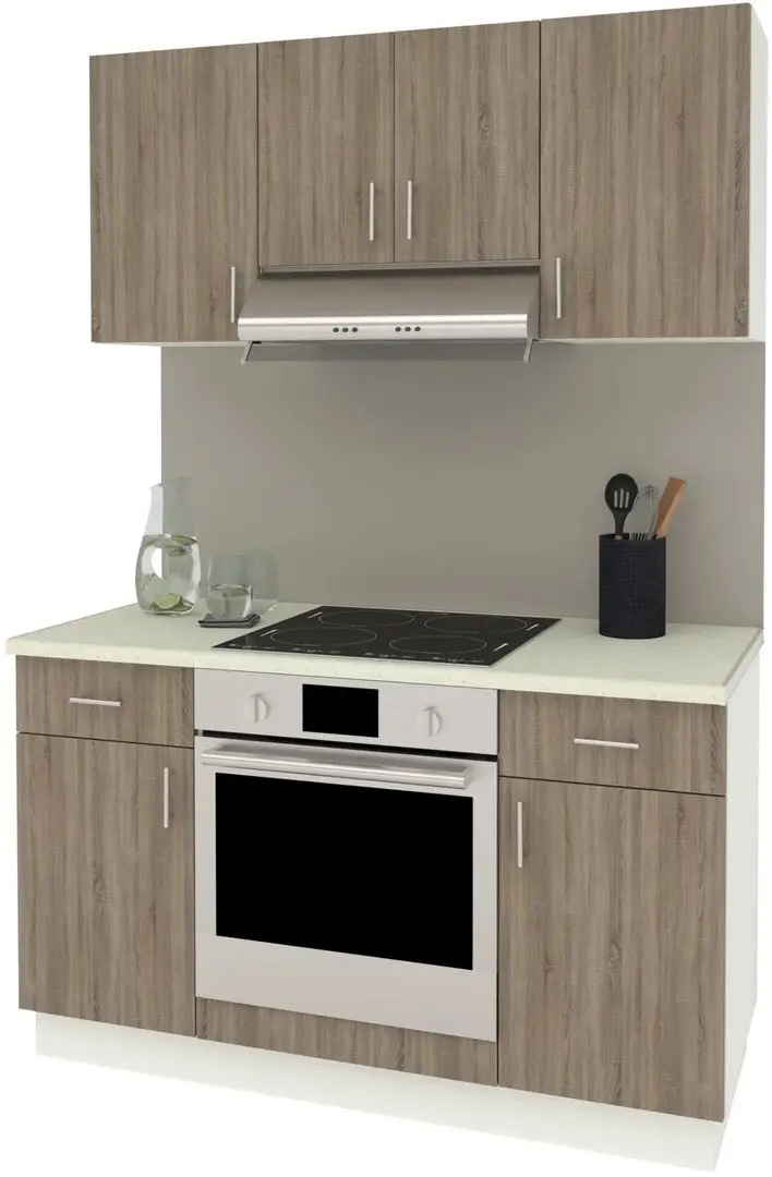 Bucatarie Haaus Karo V5 1.4m (Dark Sonoma Oak/White)