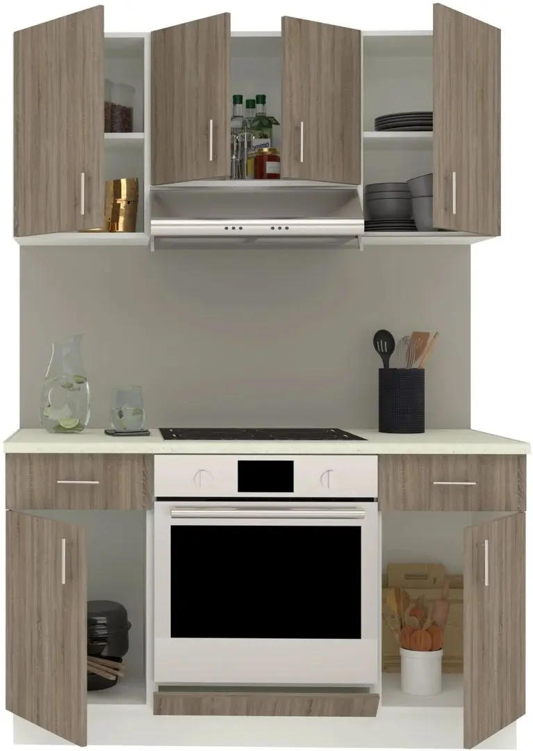 Bucatarie Haaus Karo V5 1.4m (Dark Sonoma Oak/White)