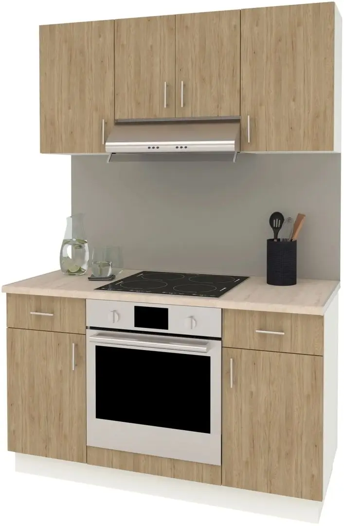 Bucatarie Haaus Karo V5 1.4m (Natural Wood/White) - 2