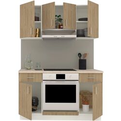 Bucatarie Haaus Karo V5 1.4m (Natural Wood/White) Thumb
