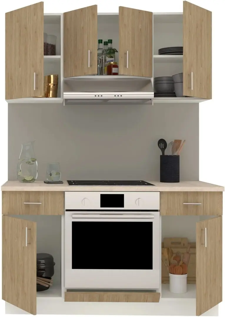 Bucatarie Haaus Karo V5 1.4m (Natural Wood/White) - 3