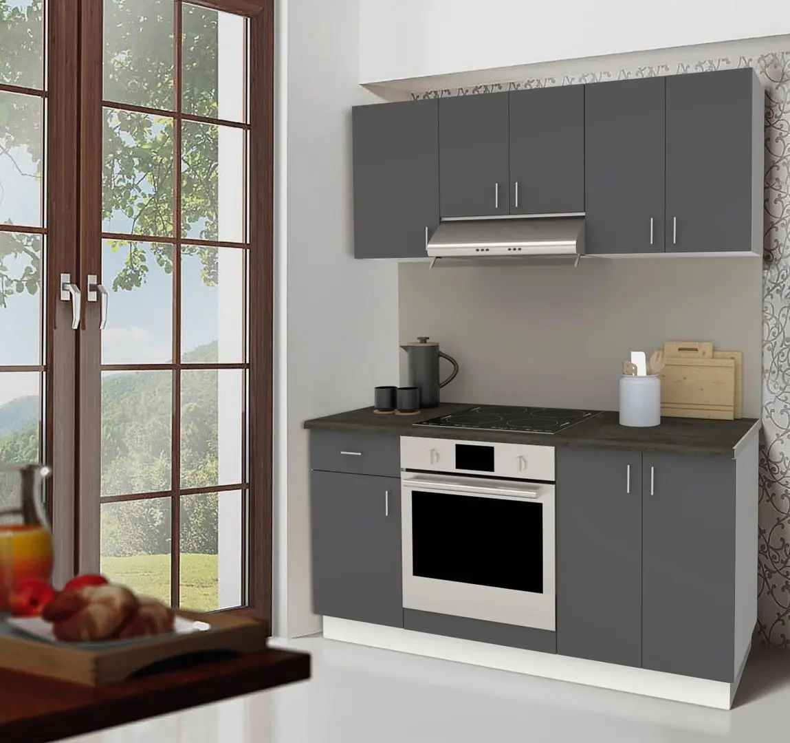 Bucatarie Haaus Karo V6 1.6m (Anthracite/White)