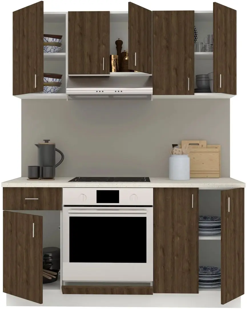 Bucatarie Haaus Karo V6 1.6m (Bronze Oak/White)