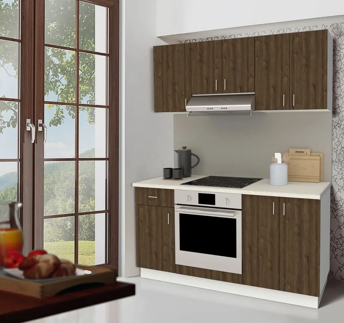 Bucatarie Haaus Karo V6 1.6m (Bronze Oak/White)