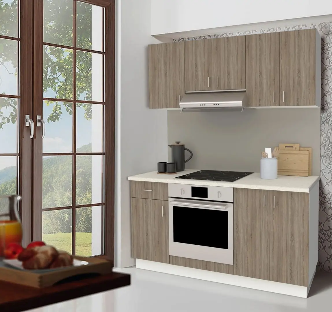 Кухня Haaus Karo V6 1.6м (Dark Sonoma Oak/White)