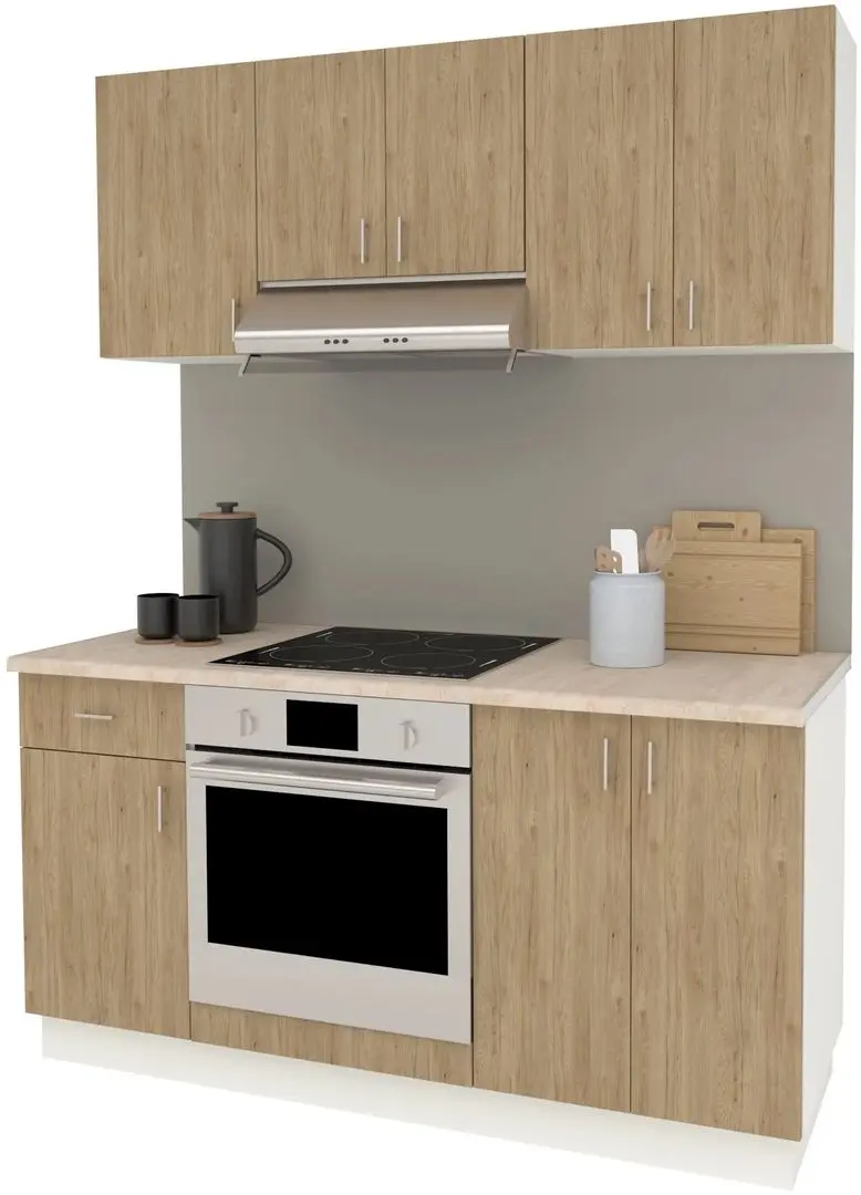 Bucatarie Haaus Karo V6 1.6m (Natural Wood/White)