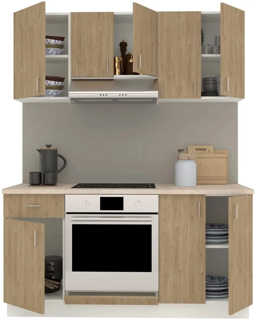 Bucatarie Haaus Karo V6 1.6m (Natural Wood/White)