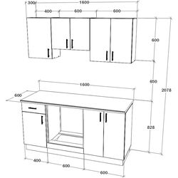 Bucatarie Haaus Karo V6 1.6m (Natural Wood/White) Thumb