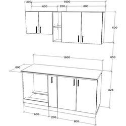 Кухня Haaus Karo V7 1.6м (Bronze Oak/White) Thumb