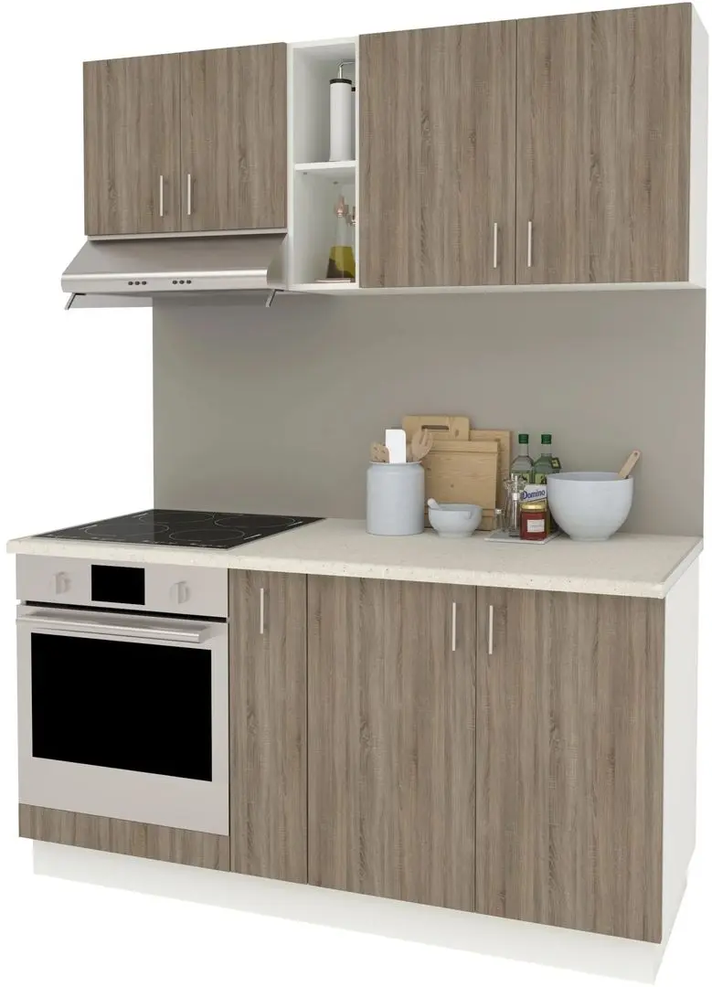 Bucatarie Haaus Karo V7 1.6m (Dark Sonoma Oak/White)