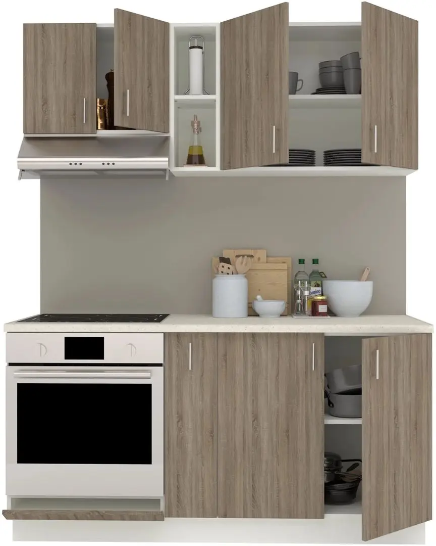 Bucatarie Haaus Karo V7 1.6m (Dark Sonoma Oak/White)