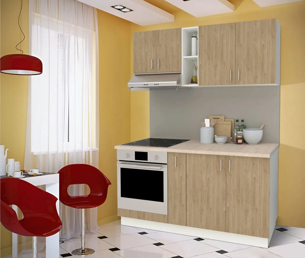 Кухня Haaus Karo V7 1.6м (Natural Wood/White)