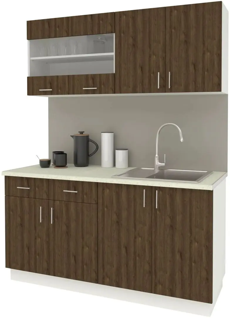 Bucatarie Haaus Karo V8 1.6m (Bronze Oak/White)