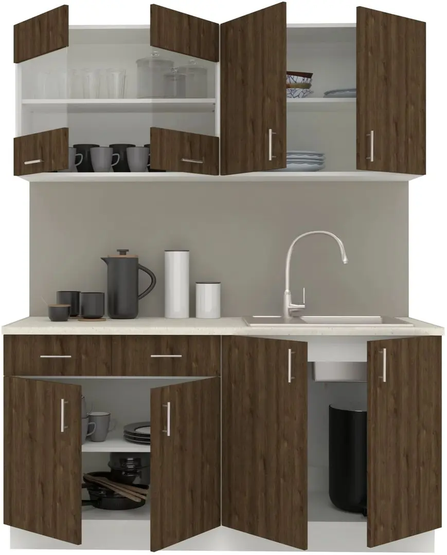 Bucatarie Haaus Karo V8 1.6m (Bronze Oak/White)