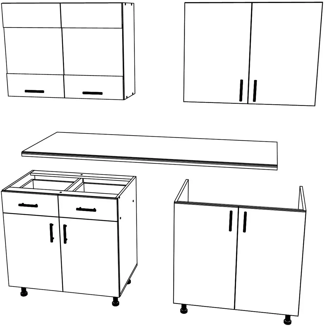 Bucatarie Haaus Karo V8 1.6m (Bronze Oak/White)