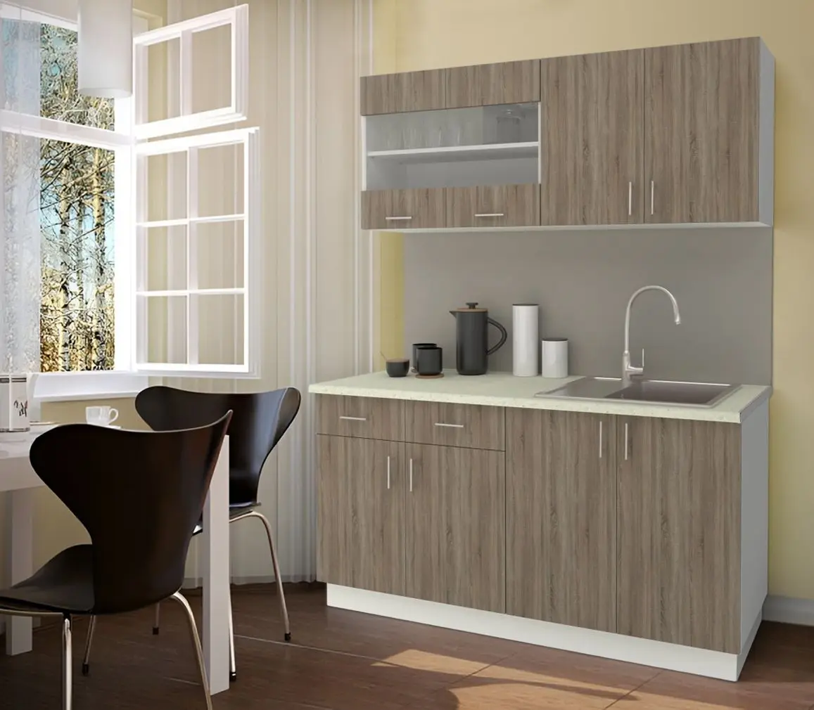 Bucatarie Haaus Karo V8 1.6m (Dark Sonoma Oak/White)